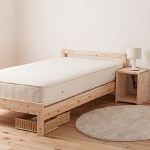 寝台職人 放湿効果 並べて使えるシンプルひのきすのこベッド (シングル)