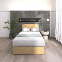 木目調が美しい シンプルデザイン収納ベッド ナチュラル (セミダブル)