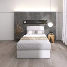 木目調が美しい シンプルデザイン収納ベッド ホワイト (セミダブル)