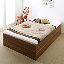 選べる贅沢フレーム 大容量収納庫付きベッド ベーシック床板仕様 (セミダブル)
