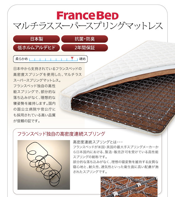 棚・コンセント付き収納ベッド