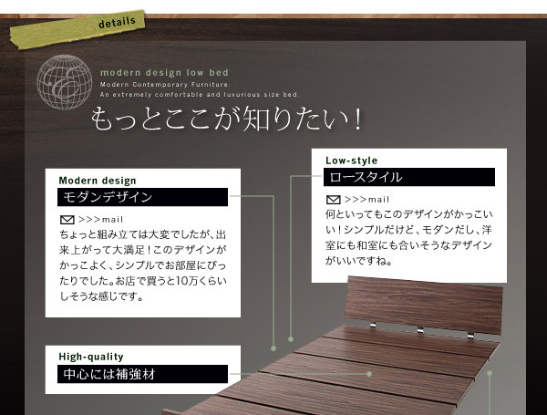 モダンデザインローベッド