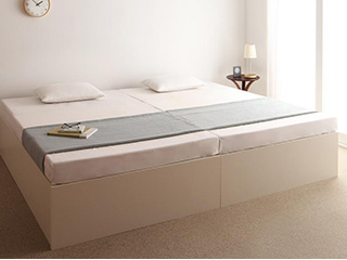 驚きの収納力と高品質な日本製 大容量収納庫付きすのこベッド (シングル)
