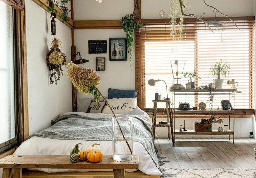 居心地抜群 木製パレットベッドでつくるナチュラルテイストな寝室