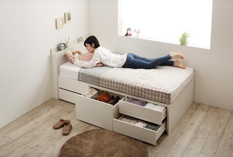 白い家具が好き！収納付きシングルベッド・セミシングルベッドのススメ