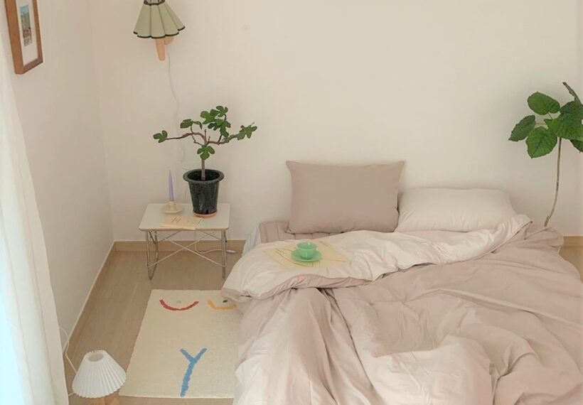 ニュートラルカラーをメインにつくる 韓国のお洒落な寝室インテリア