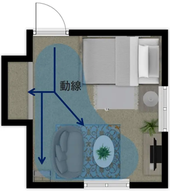 ワンルーム 動線を確保して広く快適に使おう Point3選をご紹介