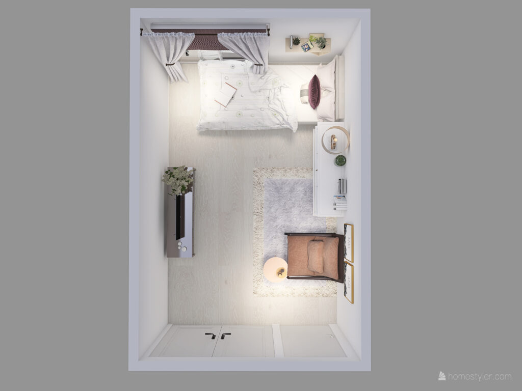 狭いお部屋におすすめ 部屋が広く見えるシングルベッドの配置例