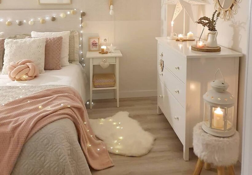 インスタ映えな空間に キャンドルライトのあるおしゃれな寝室実例