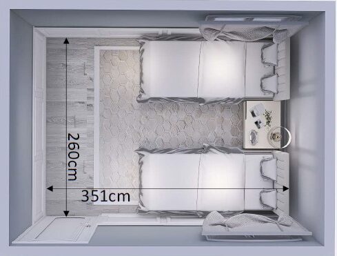 6畳寝室レイアウト ベッド2台の配置方法とおすすめ商品をご紹介