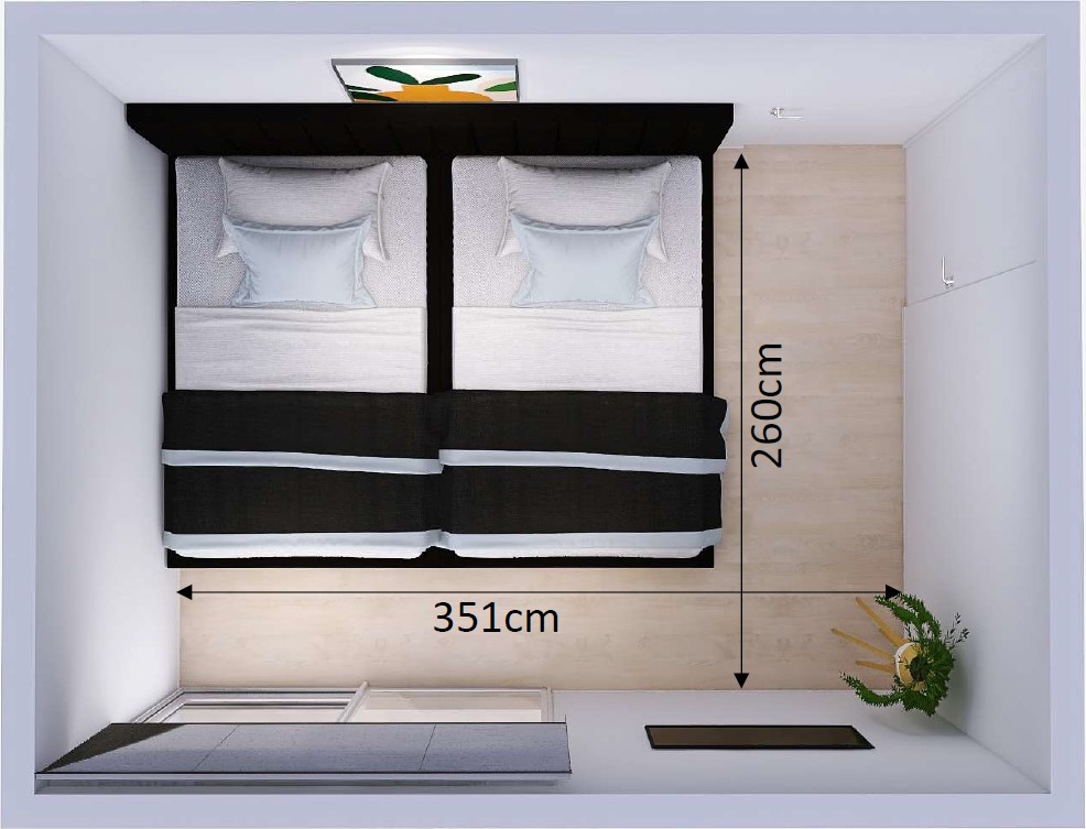 6畳の寝室にダブルベッドは2つ置ける レイアウト図とともに解説