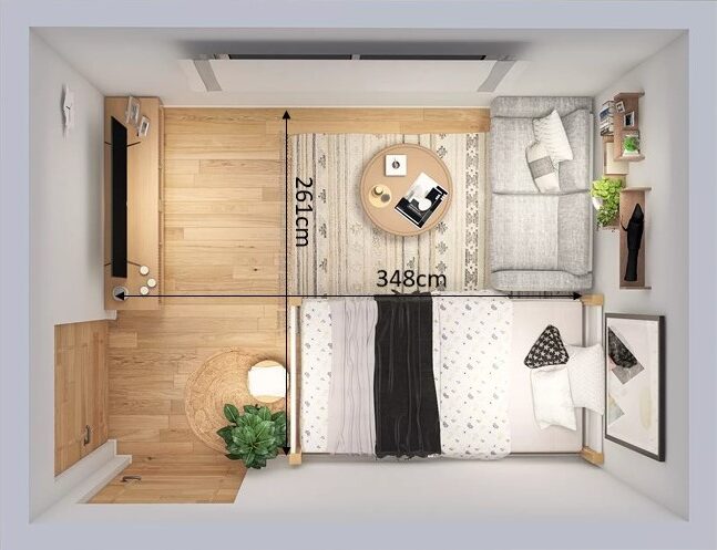 6畳の寝室レイアウト シミュレーション解説 ホテルライクな実例