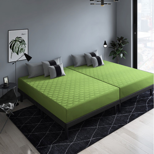 幅80cm～360cmの15サイズ パッド一体型ボックスシーツ単品 (グリーン)