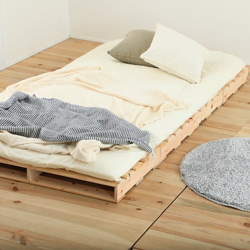 寝台職人 DIY感覚で使い方の幅が広がる ひのきパレットベッド