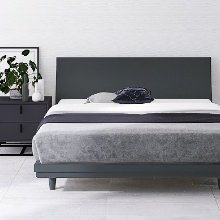 空間を引き締める フランスベッド デザインヘッドすのこベッド ブラック (セミダブル)