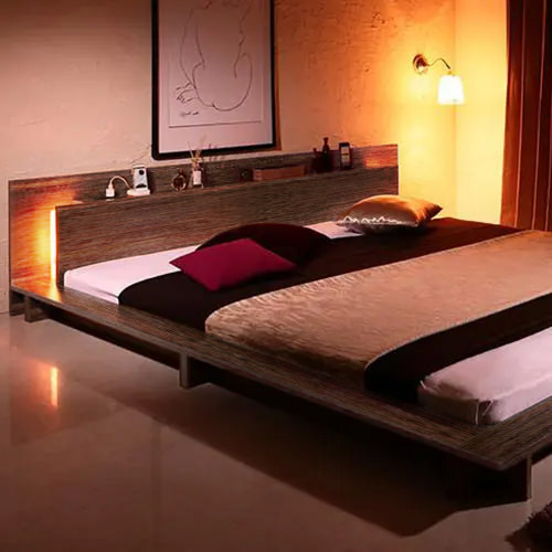 ＊セミダブルベッドフレーム(コンセントあり＊ ニトリ ベッド セミダブル 棚・コンセント付きチェストベッドフレーム