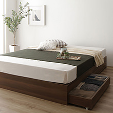寝室を上質に ヘッドレス モダンデザイン収納ベッド (シングル)