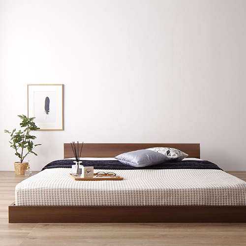 スリムでスタイリッシュなヘッドボード 一枚板 低床すのこベッド (ダブル)の詳細 | 日本最大級のベッド通販ベッドスタイル