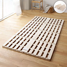 天然木桐材を使用 連結可能 折りたたみ式すのこベッド (シングル)
