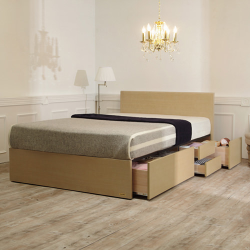 眠りもしっかり考えた フランスベッド製 深型引出し付きベッド (ダブル)