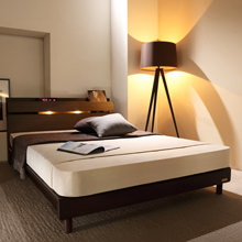モダンで高品質 フランスベッド製 照明・棚付 レッグベッド (シングル)