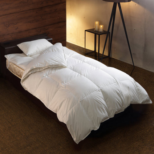 こだわりぬいた日本製 スペイン産ホワイトダック 成熟羽毛寝具 2枚合わせ掛け布団