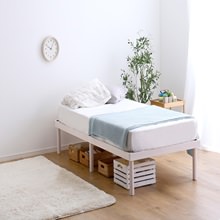 2段階調整脚付き北欧パイン材すのこベッド マットレスセット (セミダブル)