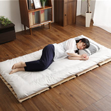敷くだけで簡単に湿気対策 檜仕様四つ折り式すのこベッド (シングル)