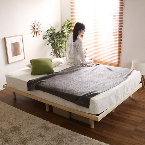 総檜脚付きすのこベッド(セミダブル) 総檜脚付きすのこベッド(セミダブル) 【Pierna-ピエルナ-】 LHK-02SD