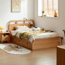 使いやすいシンプルデザイン 収納付きベッド 120×200cm (セミダブル)