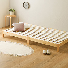 すっきり広々スタイル 組立簡単すのこベッド ロータイプ (セミシングルショート)
