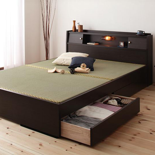 充実した嬉しい収納付き♪ダークブラウンのダブルベッド特集 | ベッド