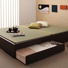 小粋な和の寝室を モダンデザイン畳収納ベッド(シングルベッド)