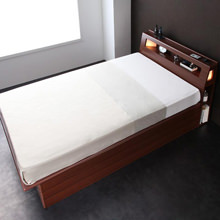 安らぎの寝室 モダンライトコンセント付き・ガス圧式跳ね上げ収納ベッド （シングル）