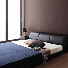 ベッドの寝心地とソファの安らぎ モダンデザインフロアベッド (ダブル)