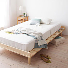 シンプルにナチュラルスタイル 北欧デザイン天然木すのこベッド （シングルフレーム）