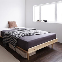 シンプルにナチュラルスタイル 北欧デザイン天然木すのこベッド （セミダブルフレーム）