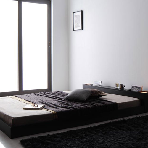 癒しの空間をつくる 照明付きダブルサイズのローベッド特集 | ベッド