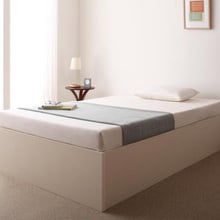 驚きの収納力と高品質な日本製 大容量収納庫付きすのこベッド (セミダブル)