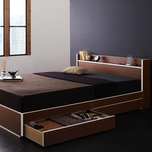 ハイセンスでハイクオリティ 棚・コンセント付き収納ベッド (シングル)の詳細 | 日本最大級のベッド通販ベッドスタイル