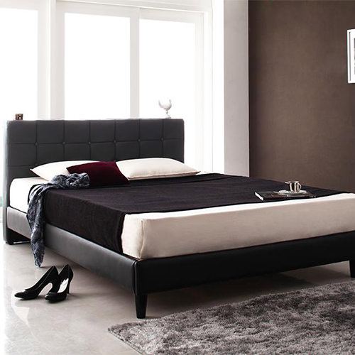 洗練された美しさを表現 モダンデザイン 高級レザー大型ベッド (ダブル)