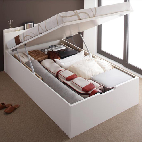 収納力と快適な寝心地を両立 国産跳ね上げ収納ベッド (セミシングル)の詳細 | 日本最大級のベッド通販ベッドスタイル