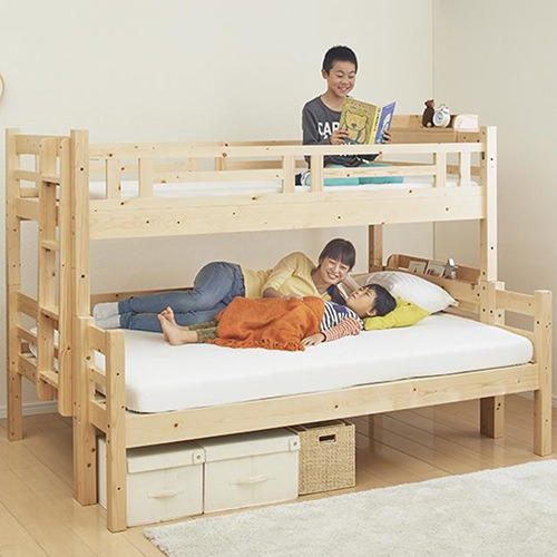 お子様の成長に合わせて使える ダブルサイズになる二段ベッド