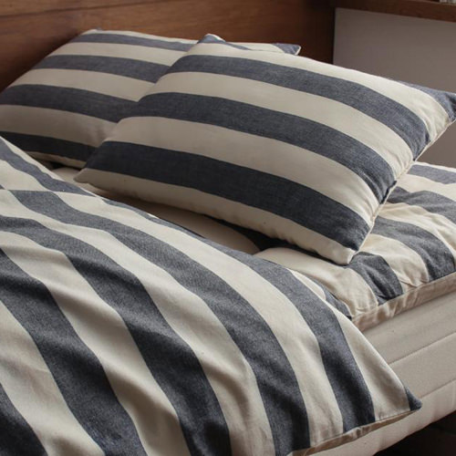 インド綿100% 日本製 北欧風先染めボーダーデザイン 枕