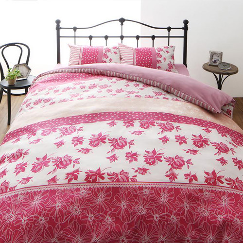 豊富な 20色柄から選べる デザインカバーリング ベッド用カバー3点セット