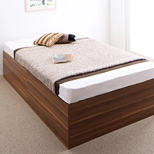 選べる贅沢フレーム 大容量収納庫付きベッド ホコリよけ床板仕様 (シングル)