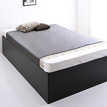 選べる贅沢フレーム 大容量収納庫付きベッド ホコリよけ床板仕様 (セミダブル)