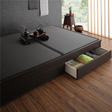 和空間になる 日本製 小上がりにもなるモダンデザイン畳収納ベッド (シングル)