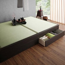 和空間になる 日本製 小上がりにもなるモダンデザイン畳収納ベッド (セミダブル)