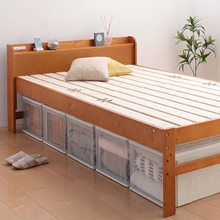 天気を気にせず毎日干せる 高さ調節付き天然木すのこベッド (セミダブル)